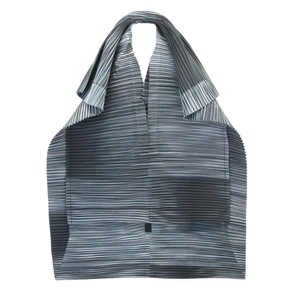 新品同様 HOMME PLISSE ISSEY MIYAKE オム プリッセ イッセイミヤケ 24aw ALL OVER PLEATS BAG プリーツバッグ カバン グレー メンズ 古着 中古 USED
