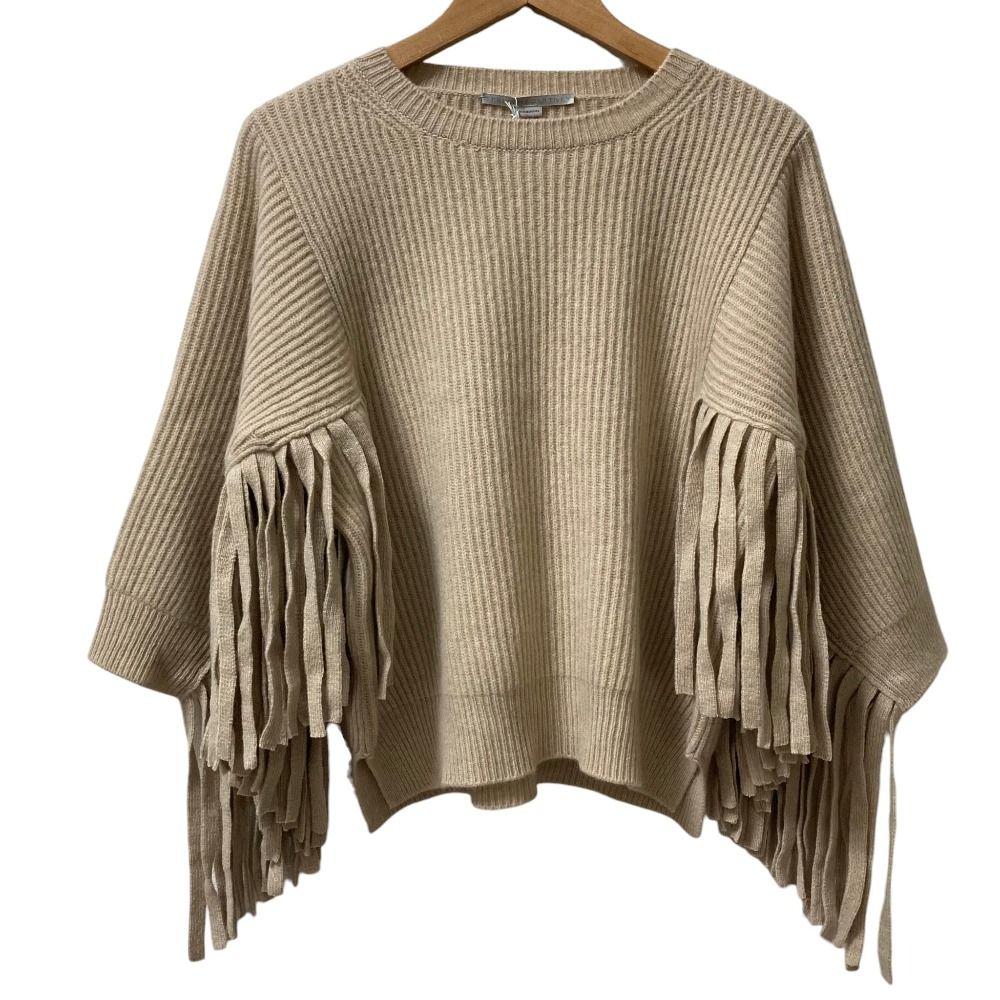 未使用 Stella McCartney ステラマッカートニー フリンジ カシミヤニット セーター サイズ42 ベージュ レディース 古着 中古 USED 16,562円