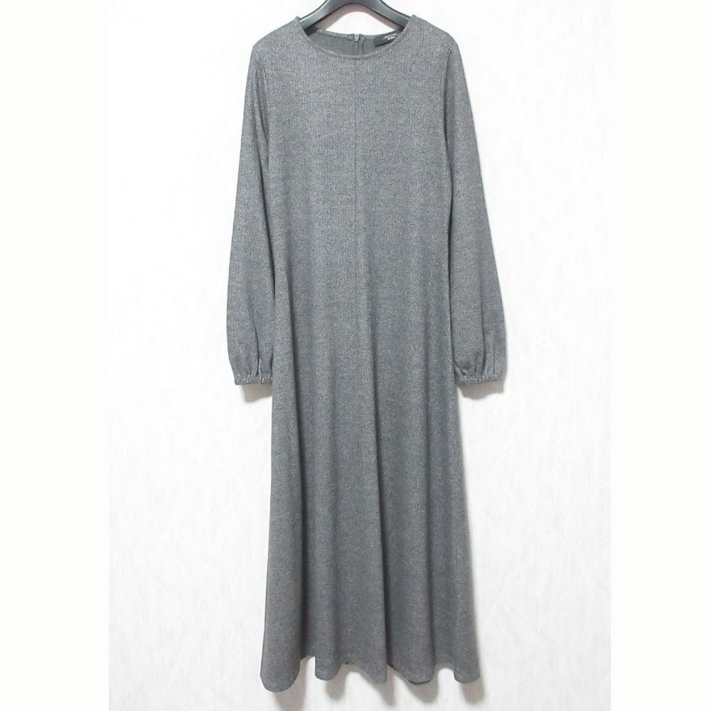 美品 24AW WEEKEND Max Mara ウィークエンドマックスマーラ ヘリンボーン ジャージー ジャカード ドレス ワンピース S グレー レディース 古着 中古 USED