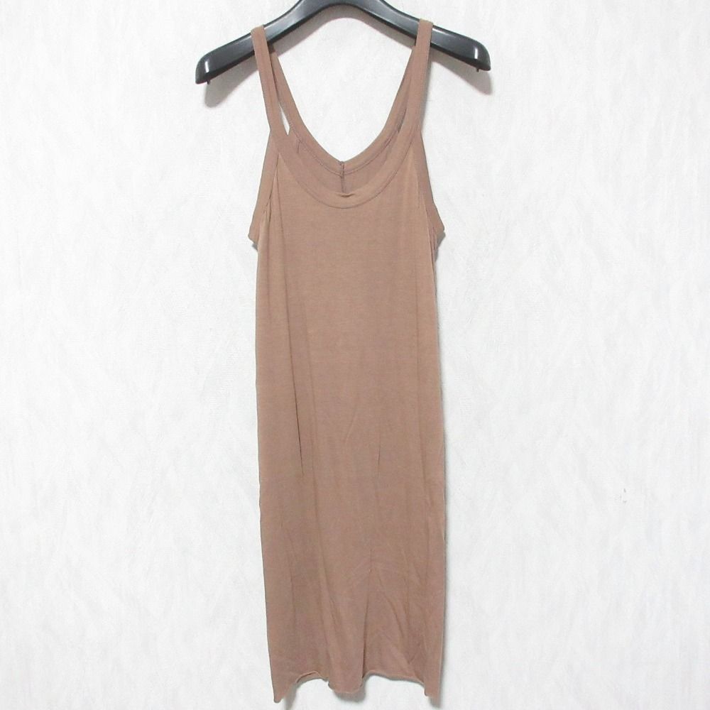 美品 Rick Owens Lilies リックオウエンス リリーズ タンクトップ カットソー チュニック ワンピース 42 ブラウン レディース 古着 中古 USED
