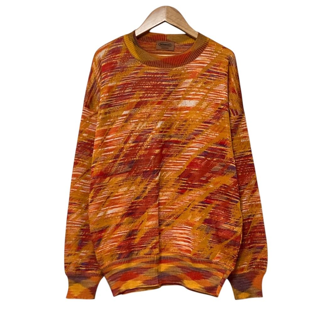 美品 MISSONI ミッソーニ 総柄 ニット プルオーバー セーター サイズ48