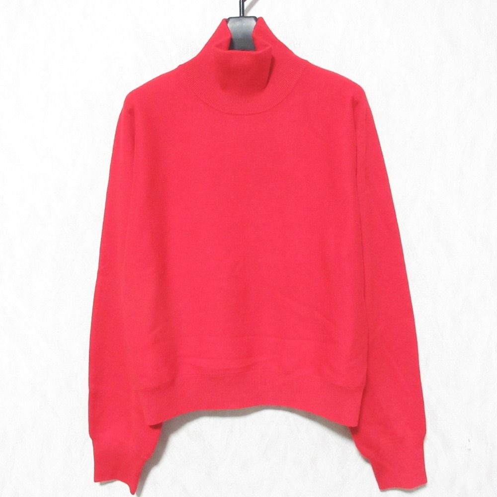 美品 TSURU By MARIKO OIKAWA ツルバイマリコオイカワ Kyra ハイネックニット セーター KN-2242160 サイズF レッド レディース 古着 中古 USED