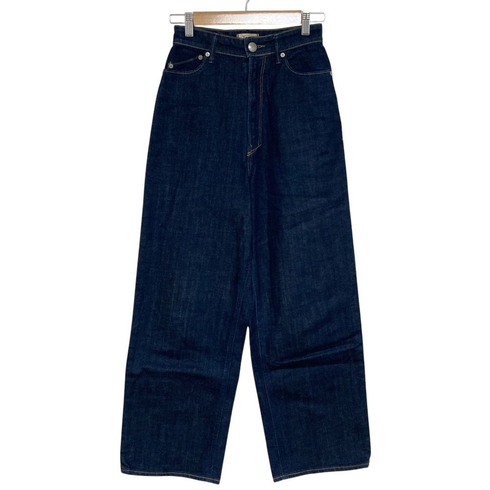美品 YANUK ヤヌーク JOAN ジョーン ストレッチ ルーズストレート ジーンズ デニムパンツ 57132220 サイズ24 インディゴ レディース 古着 中古 USED