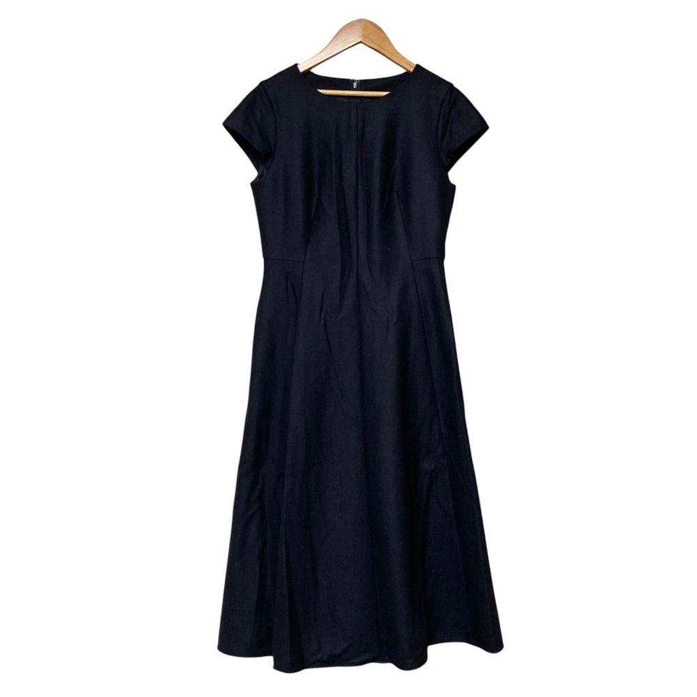 美品 23AW ANAYI アナイ ウールツイルジャージ ワンピース 102321-14-040 サイズ38 ネイビー レディース 古着 中古 USED