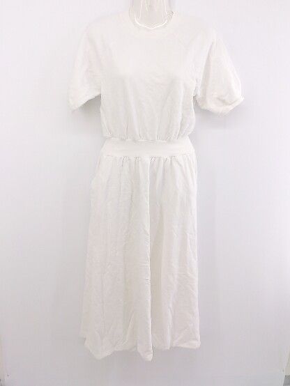 ◇ PREFERIR プレフェリール スウェット 半袖 膝下丈 ワンピース サイズ38(M) ホワイト系 レディース P 【中古】 【1208260003444】