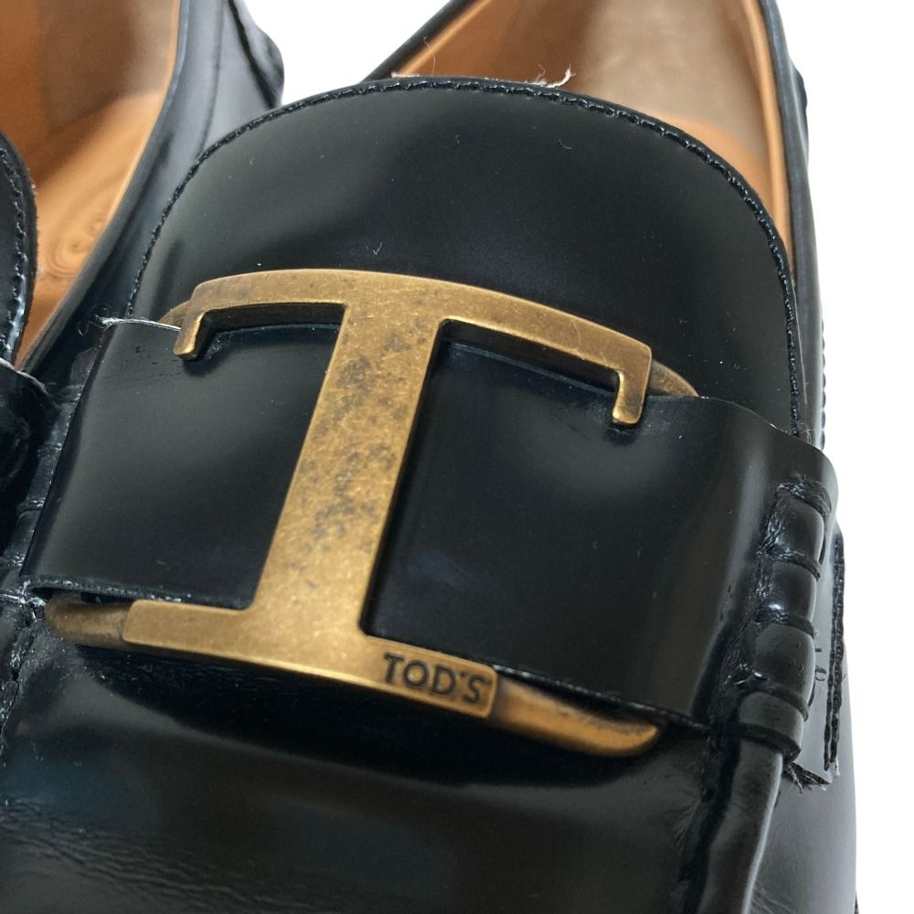トッズ スクエアトゥ ローファー 39 TOD's 25センチ 革靴 ブラウン