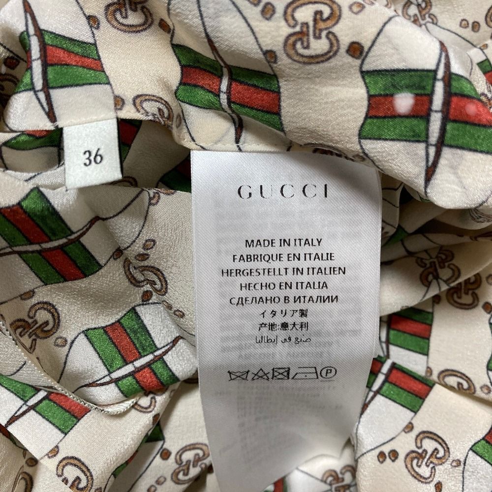 美品 GUCCI グッチ ミケーレ期 ウェブライン GG柄 プリーツスカート 36