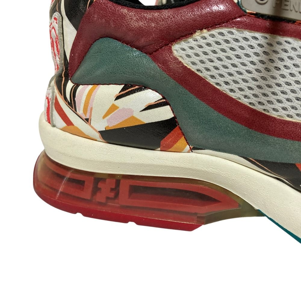 良品 FENDI フェンディ 総柄 レザー×メッシュ スニーカー サイズ36 