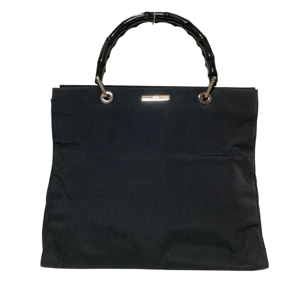 良品 GUCCI グッチ バンブーハンドル ナイロンバッグ 002 1010 002058 ブラック レディース 古着 中古 USED