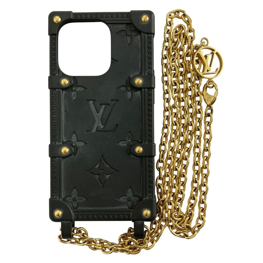 美品 LOUIS VUITTON ルイヴィトン リ トランク iPhoneケース 14Pro M81997 ブラック レディース 古着 中古 USED