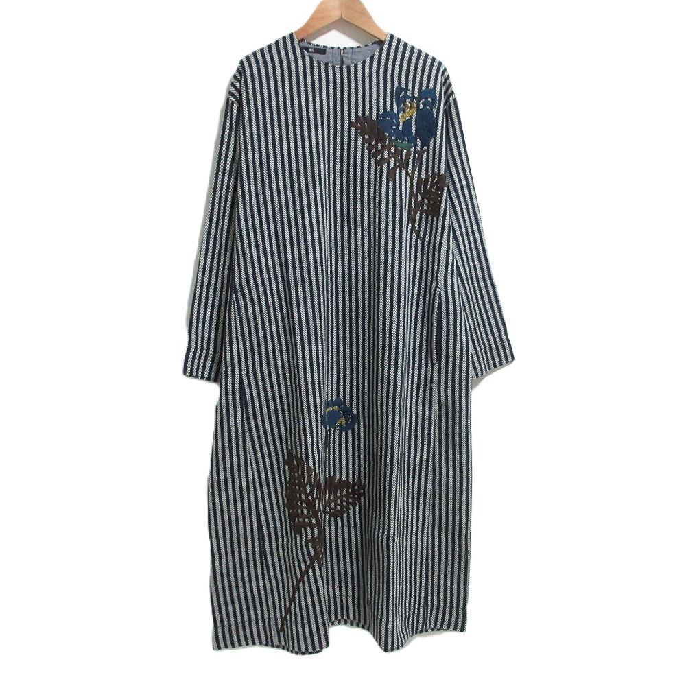 美品 45R フォーティファイブアール カルゼヒッコリー プルメリア刺繍