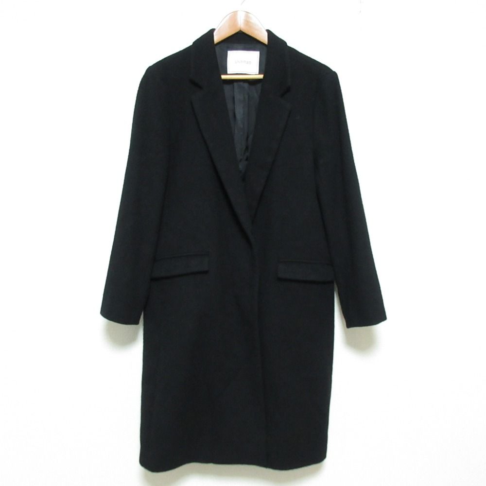 良品 UNTITLED アンタイトル カシミヤブレンド ウール チェスターコート ブラック レディース 古着 中古 USED