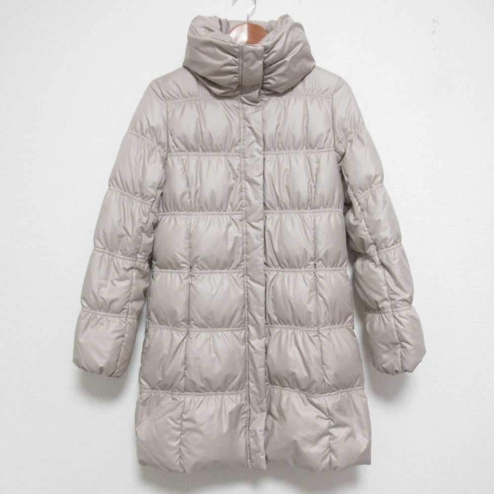 良品 INEDO イネド スタンドカラー ダウンコート サイズ9 ベージュ レディース 古着 中古 USED