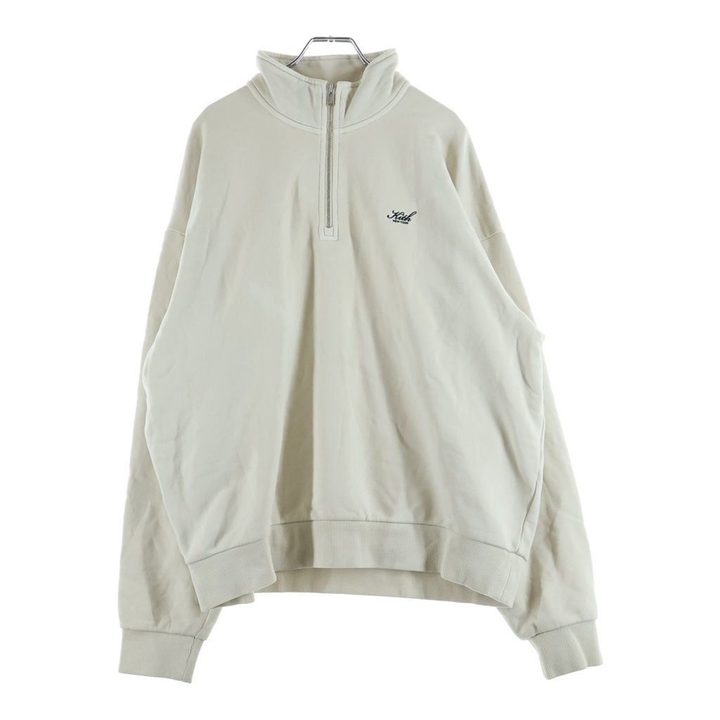 KITH (キス) Quarter Zip Nelson Pullover ロゴ刺繍 ハーフジップ プルオーバー スウェットトレーナー ベージュ 25-070-060-0011-3-0