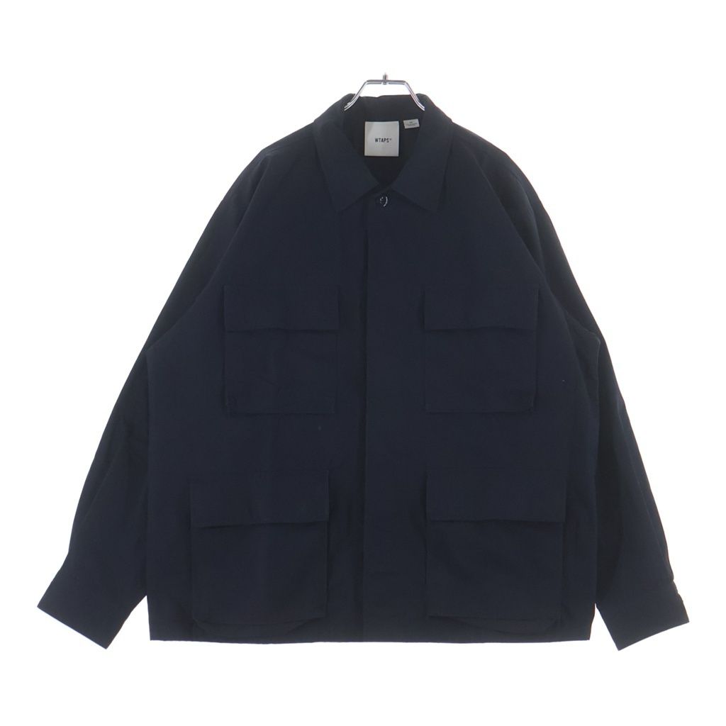 WTAPS (ダブルタップス) 26SS NYCO WEATHER CORDURA ボタンアップ 襟付きコットンジャケット ネイビー 261WVDT-SHM02