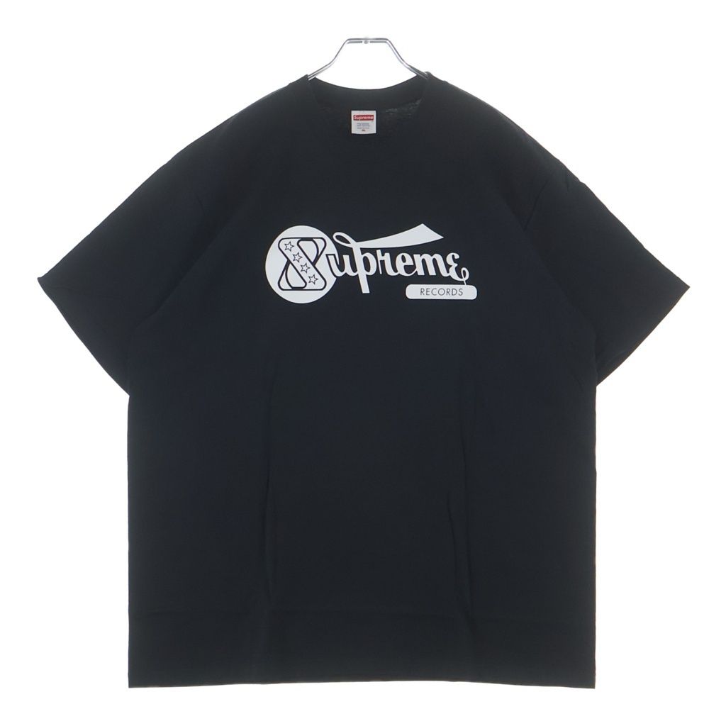 SUPREME (シュプリーム) 24SS Records Tee レコード ロゴプリント 半袖Tシャツ カットソー ブラック