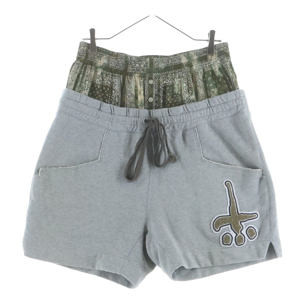 パンツ cvtvlist sweat shorts cvtvlist (カタリスト) Cross Double Shorts クロス刺繍 レイヤード