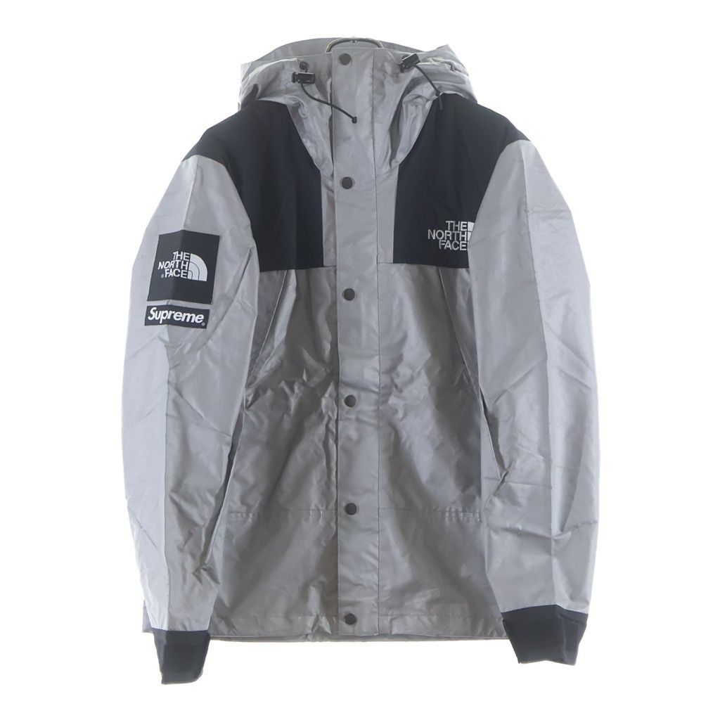 SUPREME (シュプリーム) 13SS ×THE NORTH FACE REFLECTIVE 3M MOUNTAIN PARKA ザノースフェイス リフレクティブマウンテンパーカー ナイロンジャケット グレー/ブラック NP01300