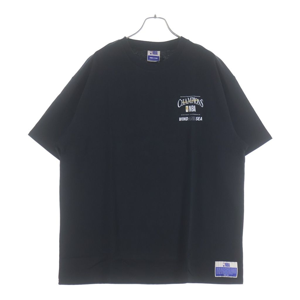 WIND AND SEA (ウィンダンシー) ×NBA CHAMPIONS TEE エヌビーエー チャンピオン ロゴプリント クルーネック 半袖Tシャツ カットソー ブラック WDS-C-PNB7-24-Q4-07