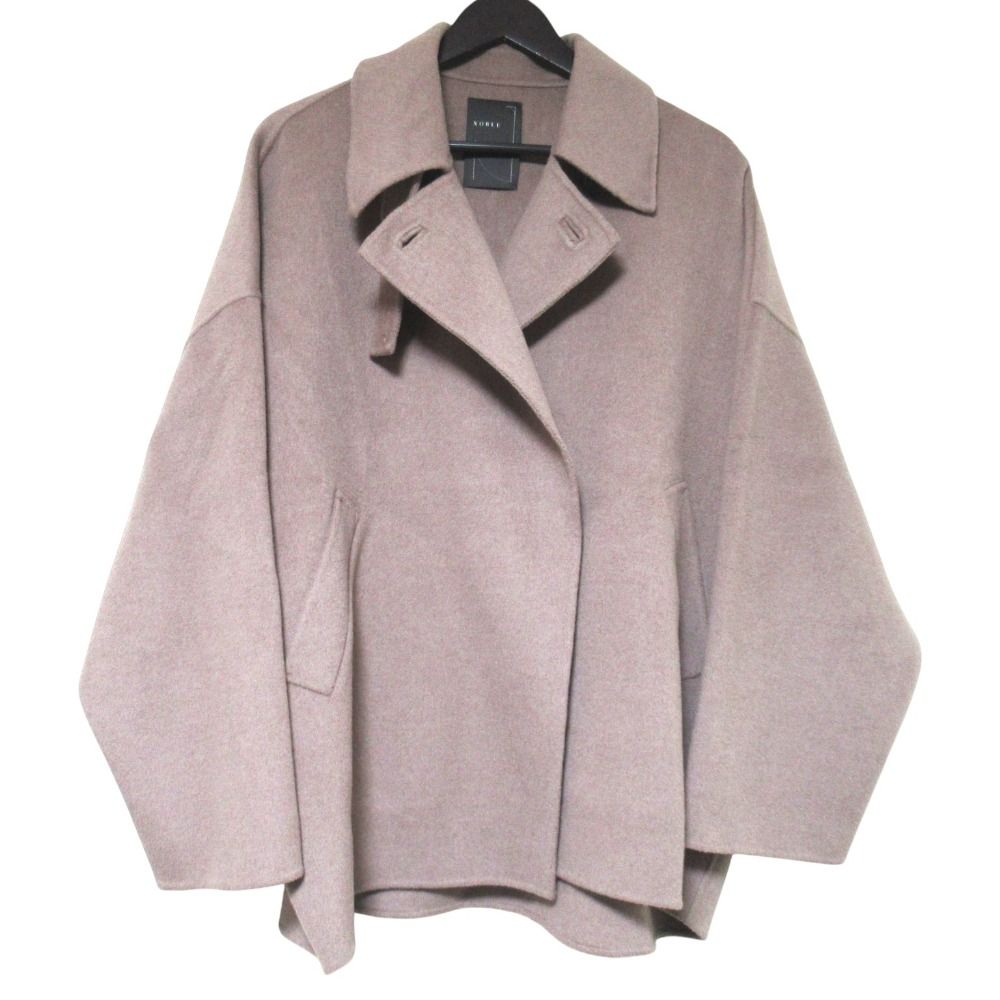 美品 25AW NOBLE ノーブル Super160s リバー ドルマン ショートコート ジャケット サイズ38 モカブラウン レディース 古着 中古 USED