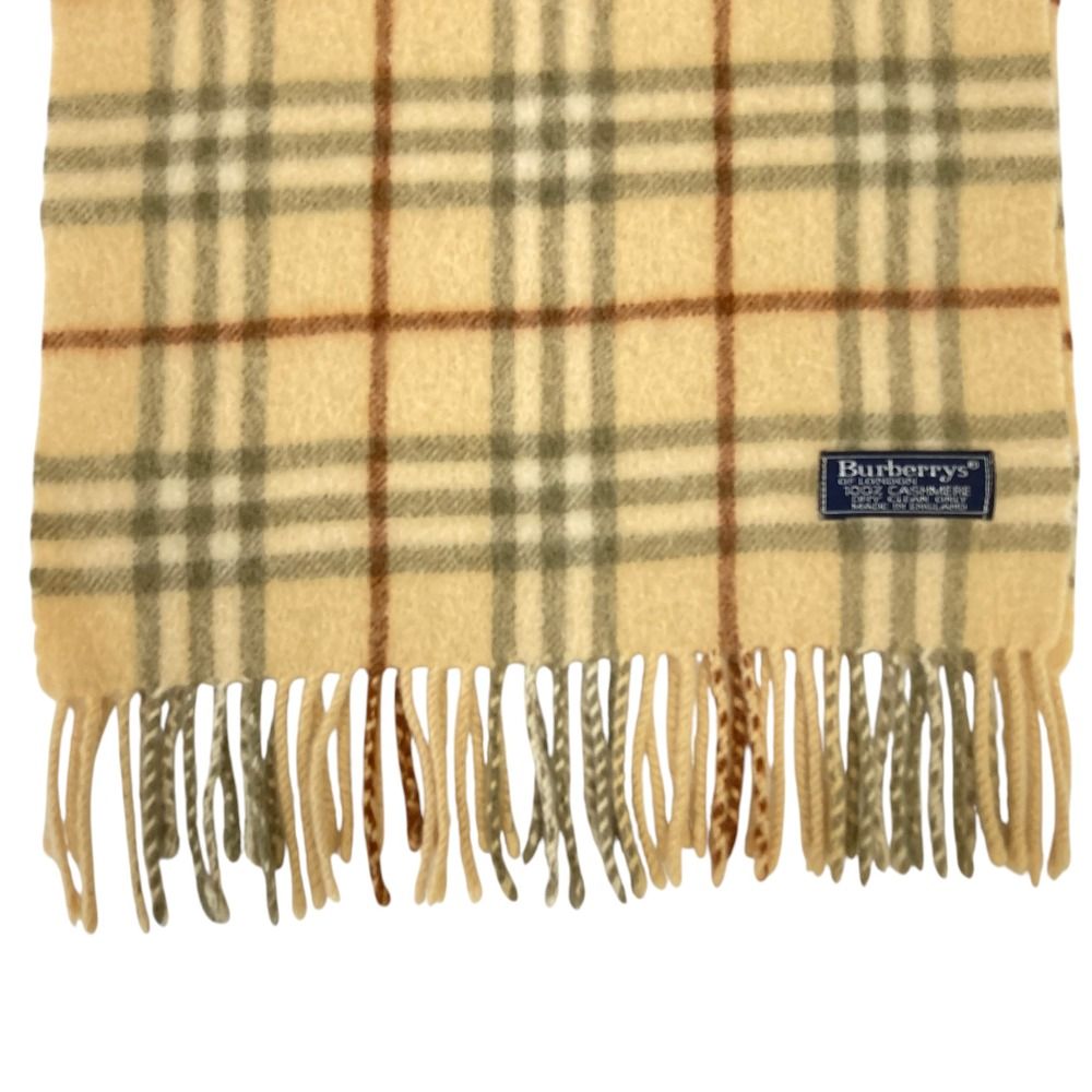 Burberry’s バーバリー マフラー ノバチェック カシミヤ イエロー 美品 Burberrys バーバリー ノバチェック カシミヤ100% マフラー