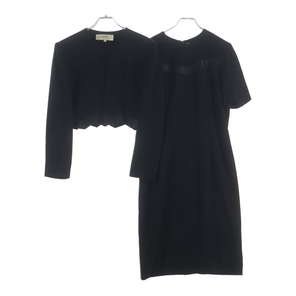 GIVENCHY (ジバンシィ) セットアップ ノーカラージャケット 半袖 ワンピース ブラック レディース