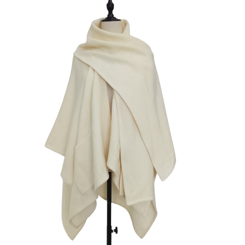 美品 25AW Fabiana Filippi ファビアナフィリッピ クローク ピュアウール ショール付き ポンチョコート アイボリー レディース 古着 中古 USED