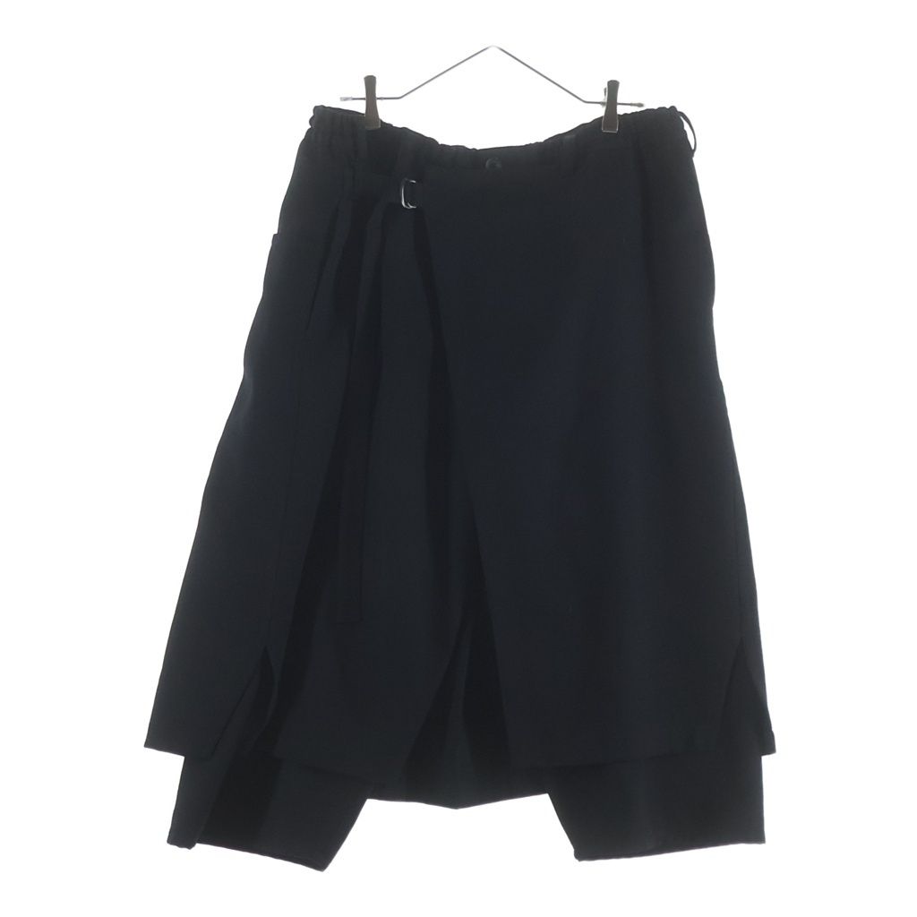 Yohji Yamamoto POUR HOMME (ヨウジヤマモト プールオム) 21AW CLASSIC WRAP PANTS ウールギャバジン クロップド ラップパンツ ブラック HX-P08-101