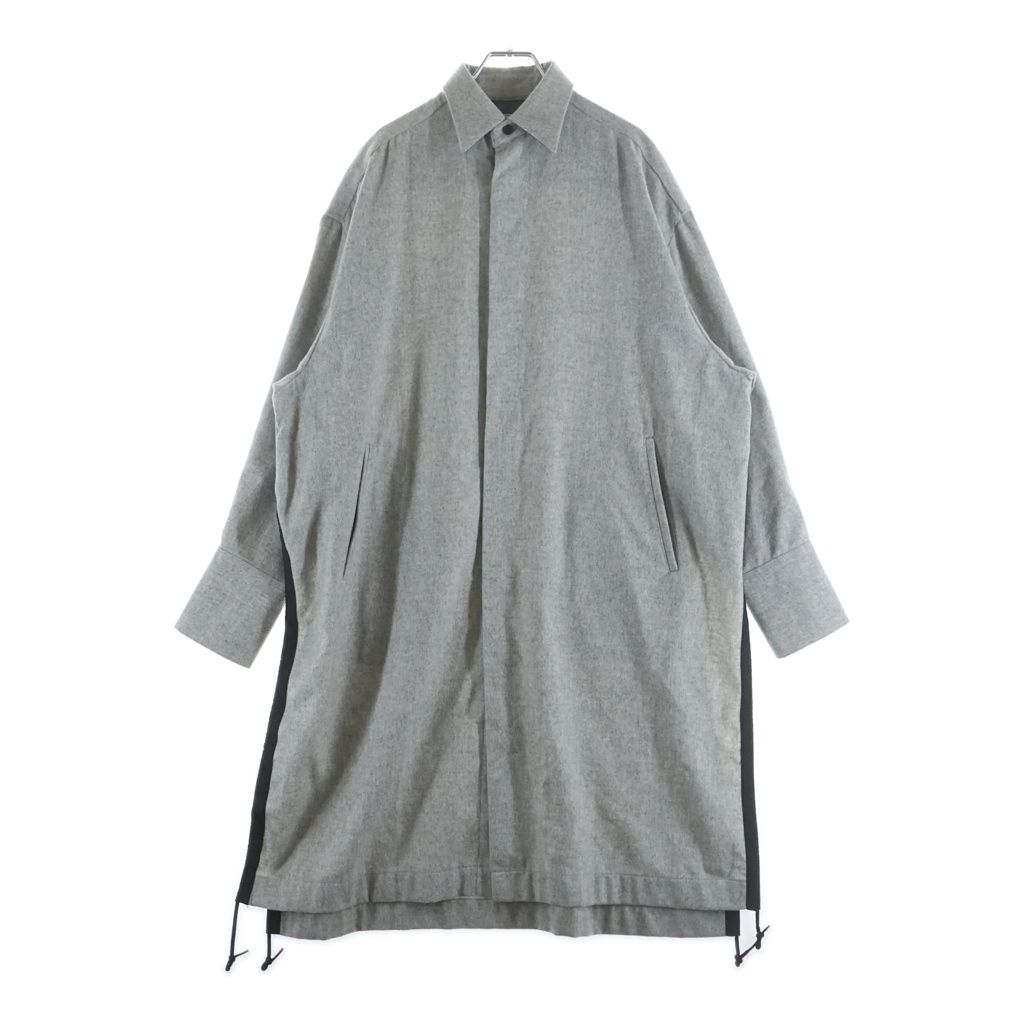Y-3 (ワイスリー) W CLASSIC WINTER SHIRT ダブルクラシック サイドスリット ウール レギュラーカラー 長袖シャツ グレー GK4411