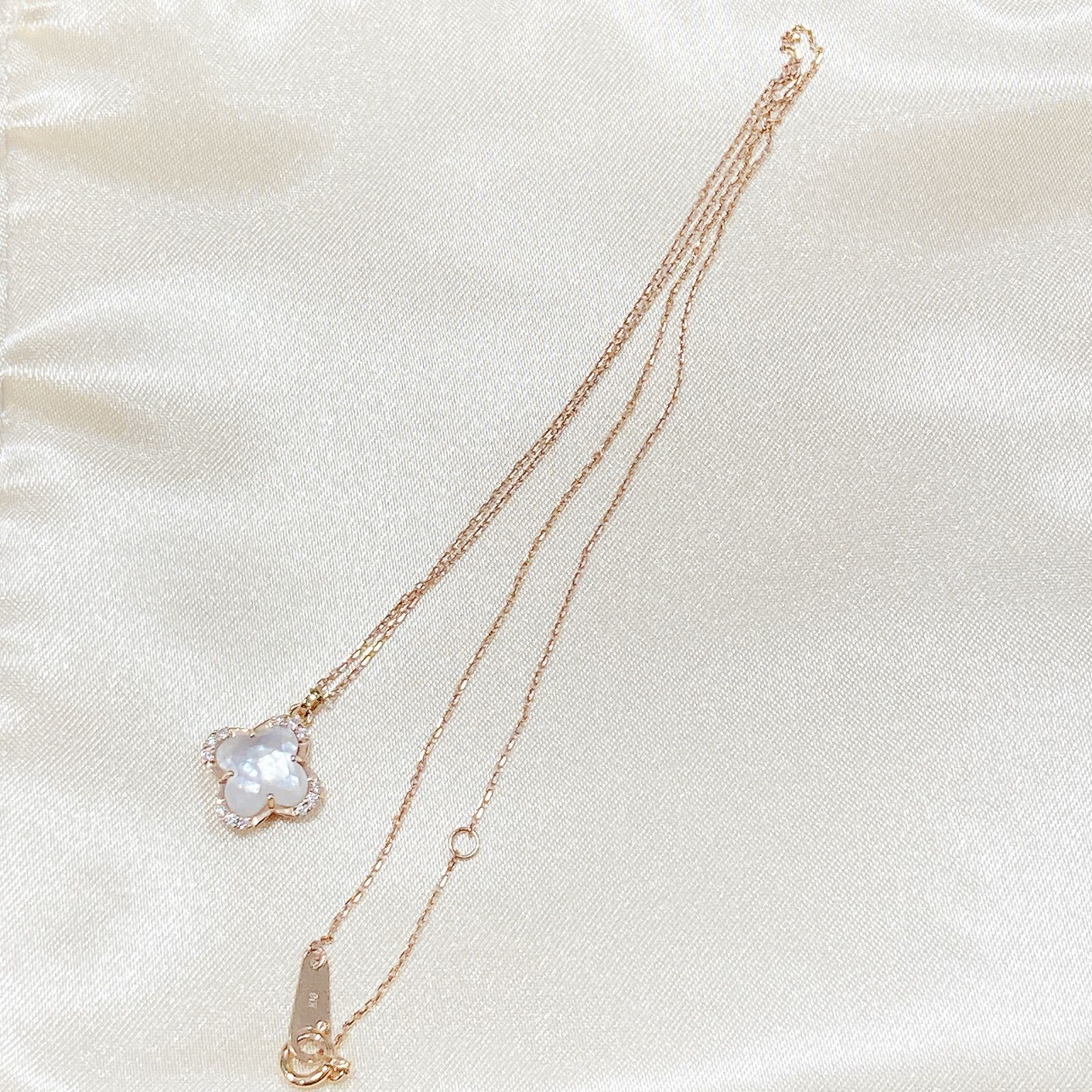 ネックレスヴァンドーム青山 K18PG クォーツ シェル ネックレス商品品 