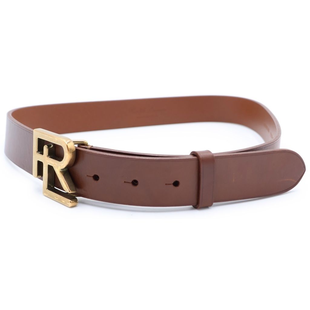 RALPH LAUREN (ラルフローレン) RL ヴァケッタ ゴールドバックル レザーベルト ブラウン