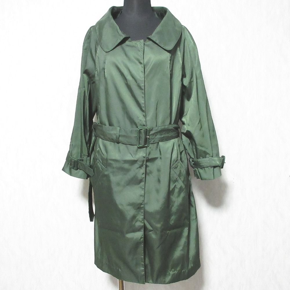 PRADA プラダ ベルト付き ナイロンコート 42 グリーン レディース 古着 中古 USED