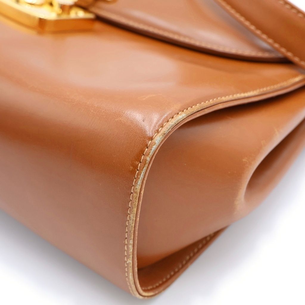 GUCCI (グッチ) オールドグッチ ショルダーバッグ ブラウン レザー 004.109.0446 ゴールド金具