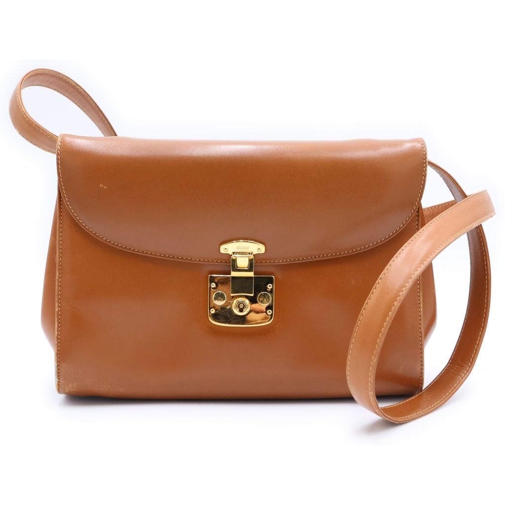 GUCCI (グッチ) オールドグッチ ショルダーバッグ ブラウン レザー 004.109.0446 ゴールド金具