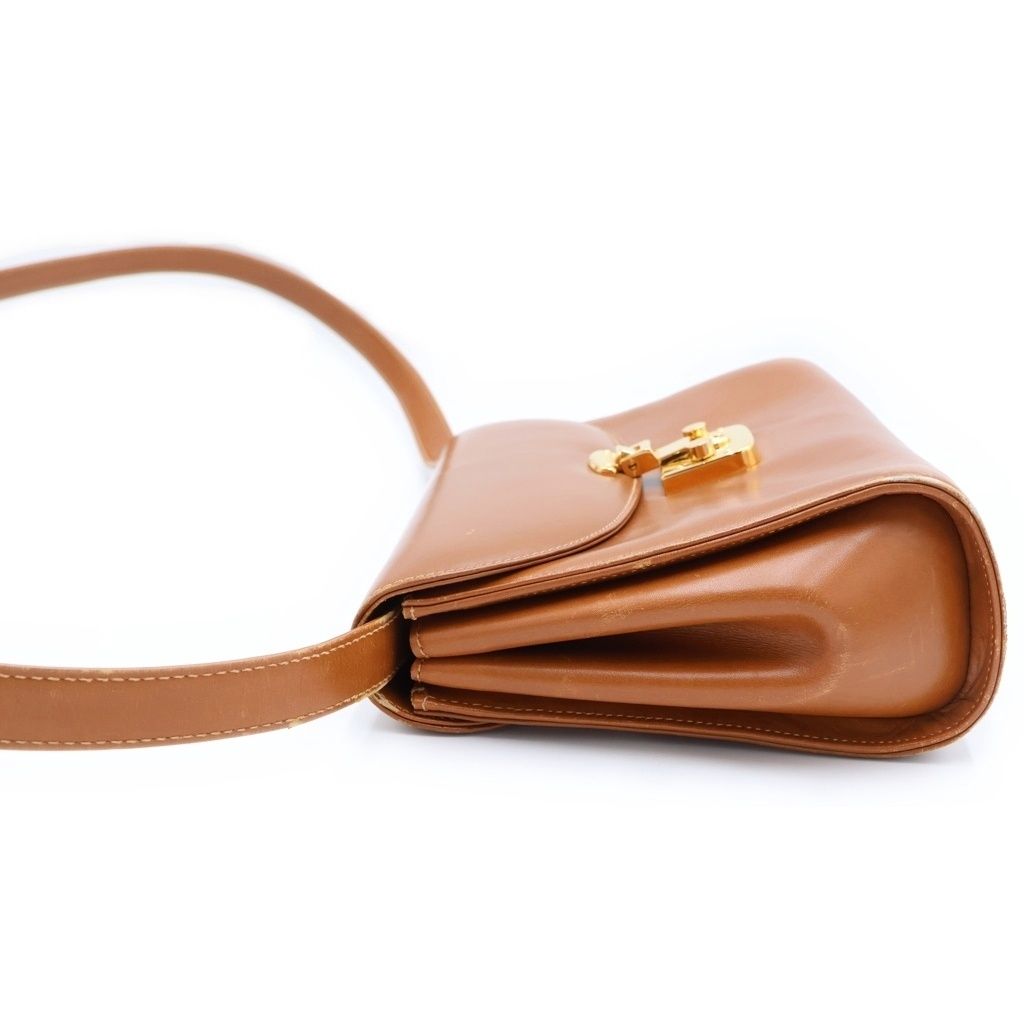 GUCCI (グッチ) オールドグッチ ショルダーバッグ ブラウン レザー 004.109.0446 ゴールド金具