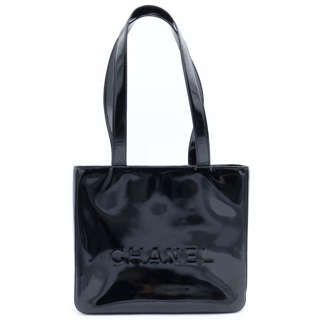 CHANEL (シャネル) ロゴハンドバッグ ミニトートバッグ ブラック