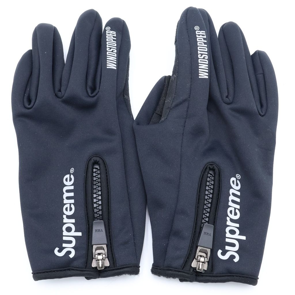 SUPREME (シュプリーム) 25AW Windstopper Zip Gloves ウインドストッパー ジップ グローブ 手袋 ブラック