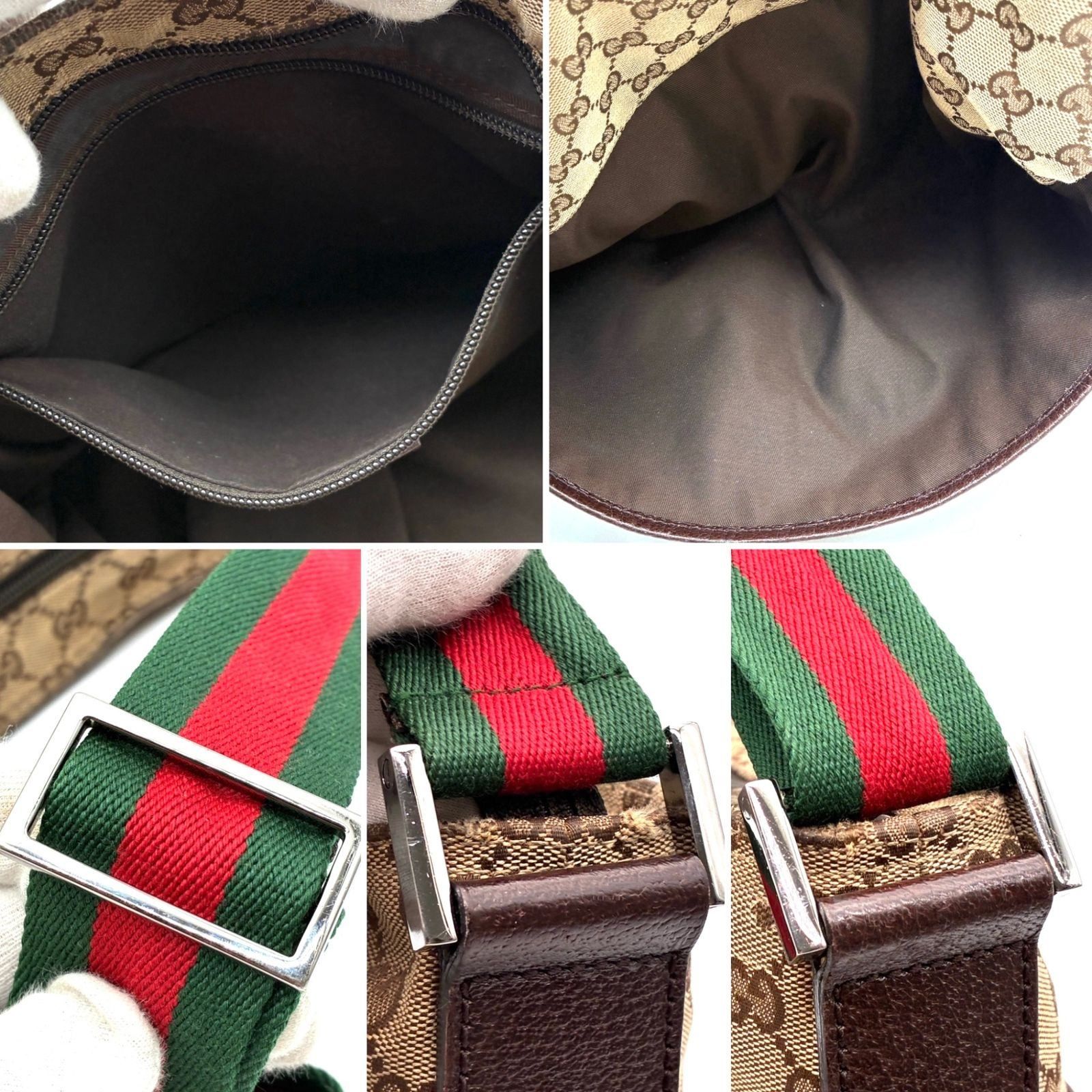 グッチ GUCCI GGキャンバス シェリーライン ショルダーバッグ ベージュ 