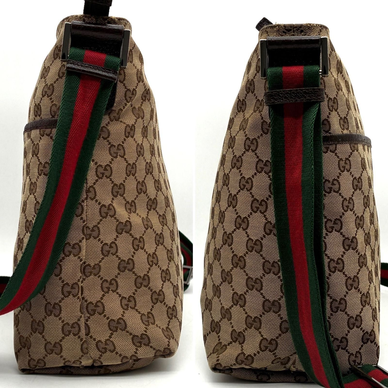 グッチ GUCCI GGキャンバス シェリーライン ショルダーバッグ ベージュ