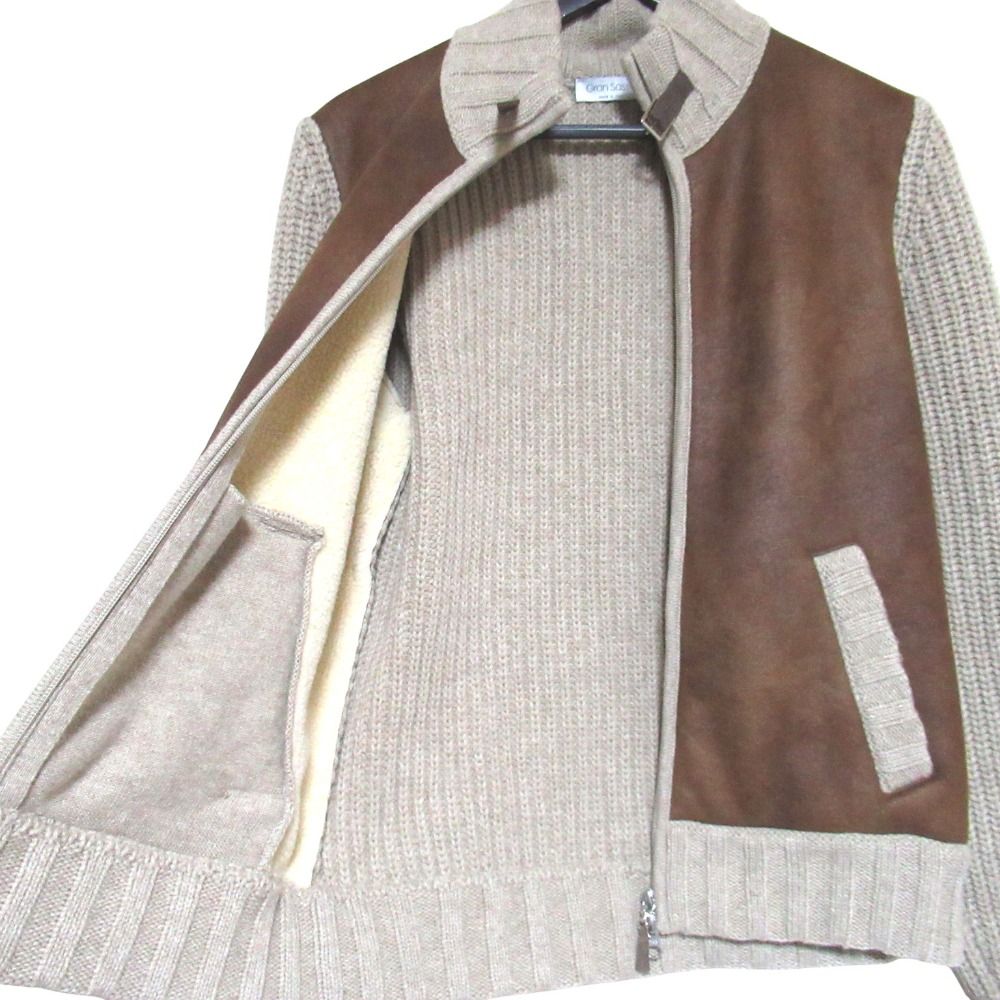 メンズ 美品 GRAN SASSO グランサッソ フェイクムートン切替