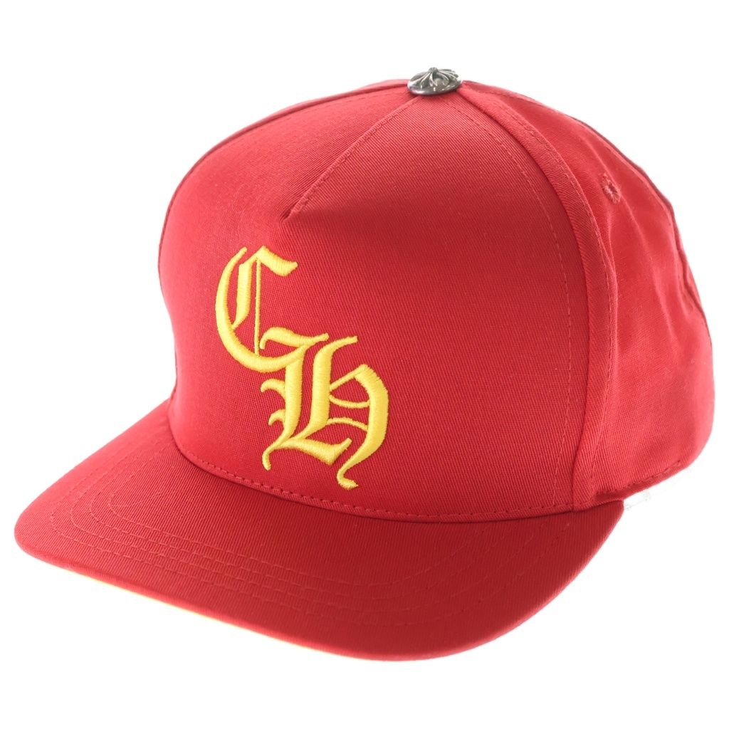CHROME HEARTS (クロムハーツ) CH HAT CH刺繍ベースボール帽子 キャップ レッド