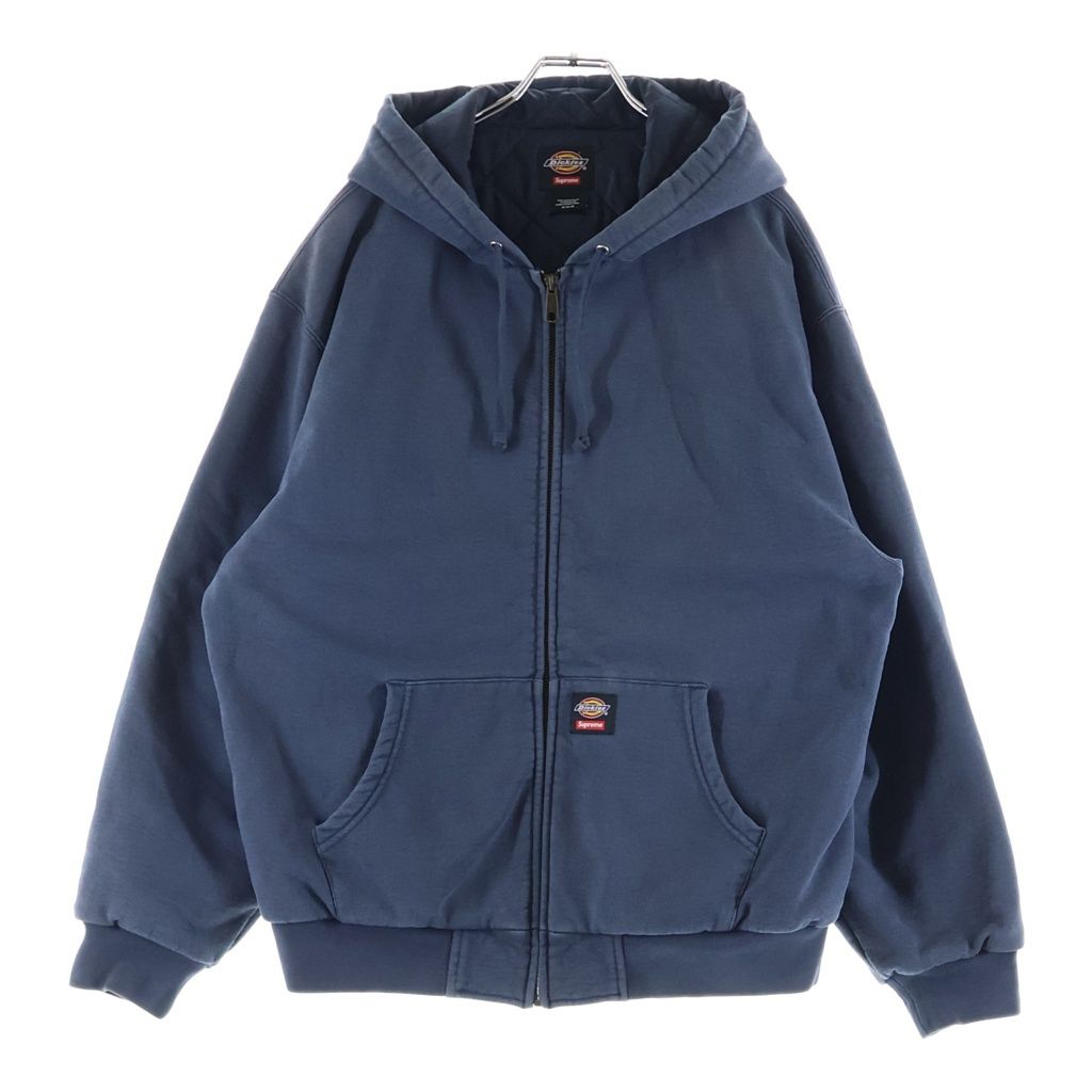 SUPREME (シュプリーム) 24AW ×Dickies Quilted Lined Zip Up Hooded Sweatshirt ディッキーズ キルトラインジップアップフーデッドスウェットシャツ ジップパーカー ネイビー