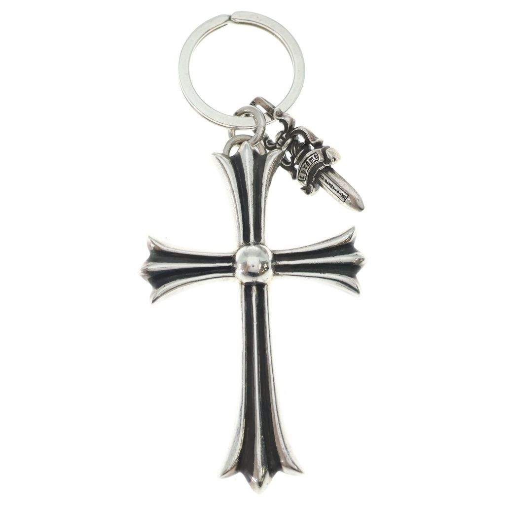 CHROME HEARTS (クロムハーツ) H CRS LG&No5 DGGR ラージクロス #5ダガーキーリング シルバー