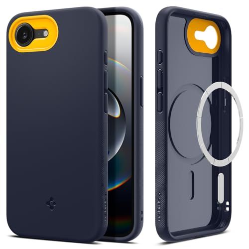 Spigen 【創業19年の技術力】 iPhone 17e / 16e ケース MagSafe マグネット搭載 ストラップホール 米軍MIL規格 ナノポップ・マグフィット ACS09154 (ブルーベリー・ネイビー) shu 76ef5ab7