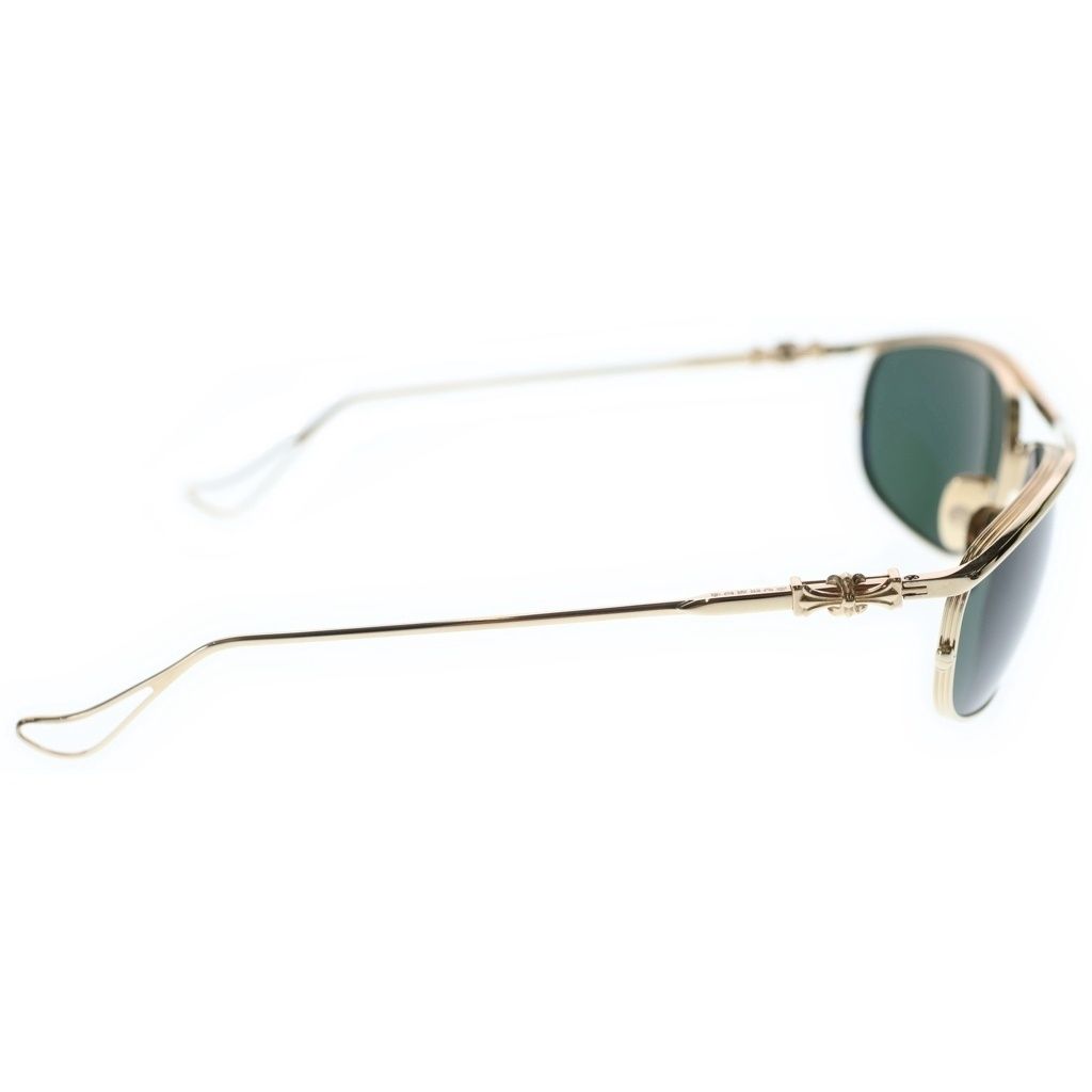 CHROME HEARTS クロムハーツ INSTAOUNCE CHクロステンプル ダブルブリッジ スクエアフレーム カラーレンズ サングラス メガネ ゴールド/ブラック CHROME HEARTS (クロムハーツ) INSTAOUNCE CHクロステンプル ダブル