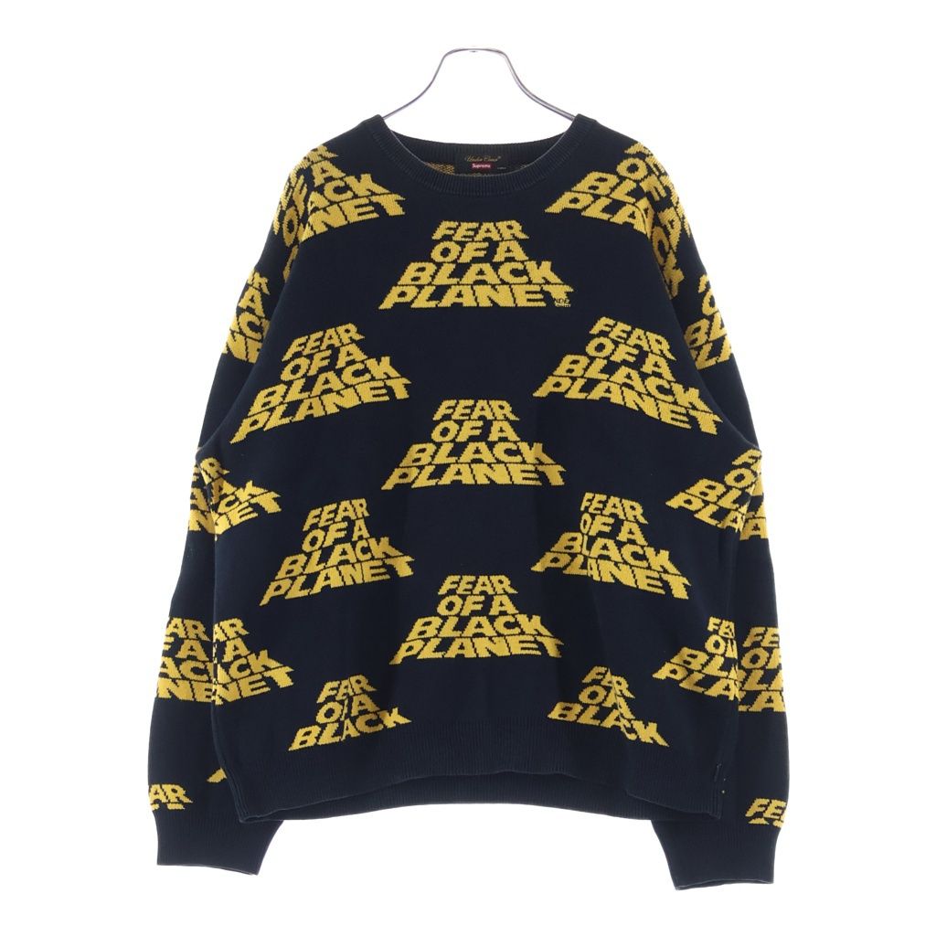 SUPREME (シュプリーム) 18SS ×UNDERCOVER×PABLICENEMY FEAR OF BLACK PLANET フィアー・オブ・ア・ブラック・プラネット クルーネックニット ブラック