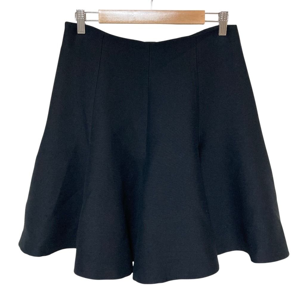 美品 CHRISTIAN DIOR クリスチャンディオール ウールシルク フレアスカート 911J40A1166 サイズ46 ブラック レディース 古着 中古 USED