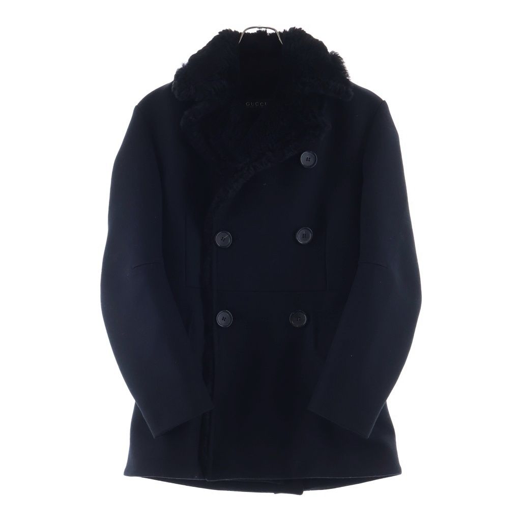 GUCCI (グッチ) 13AW Black Persian Lamb Pea Coat ブラック ペルシャン ラム ファー付き ピーコート ジャケット ブラック 324156 Z6711