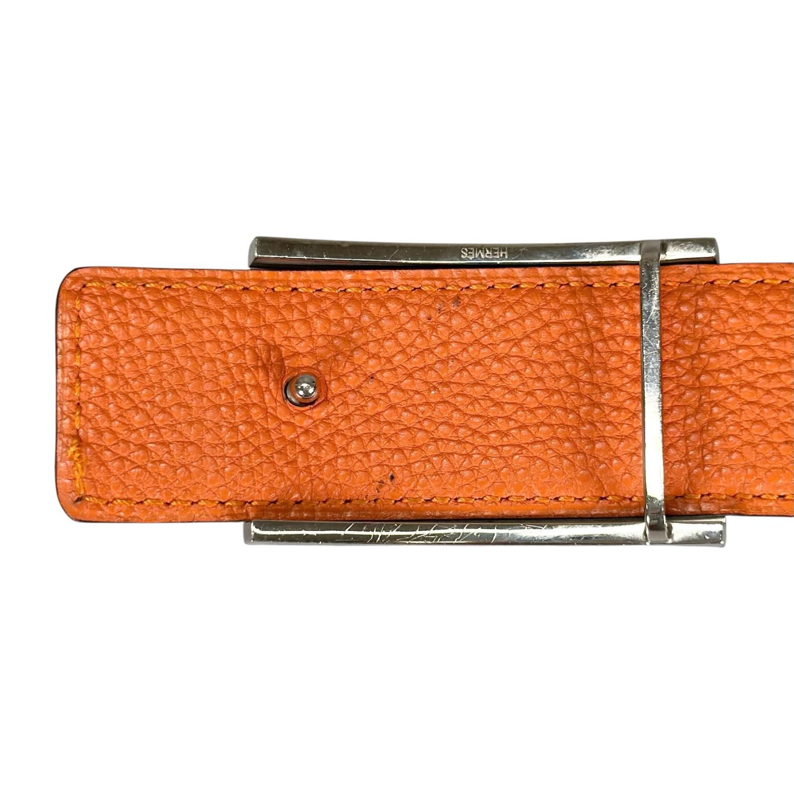 HERMES エルメス Hベルト ラッキーメタル ベルト レザー ダーク