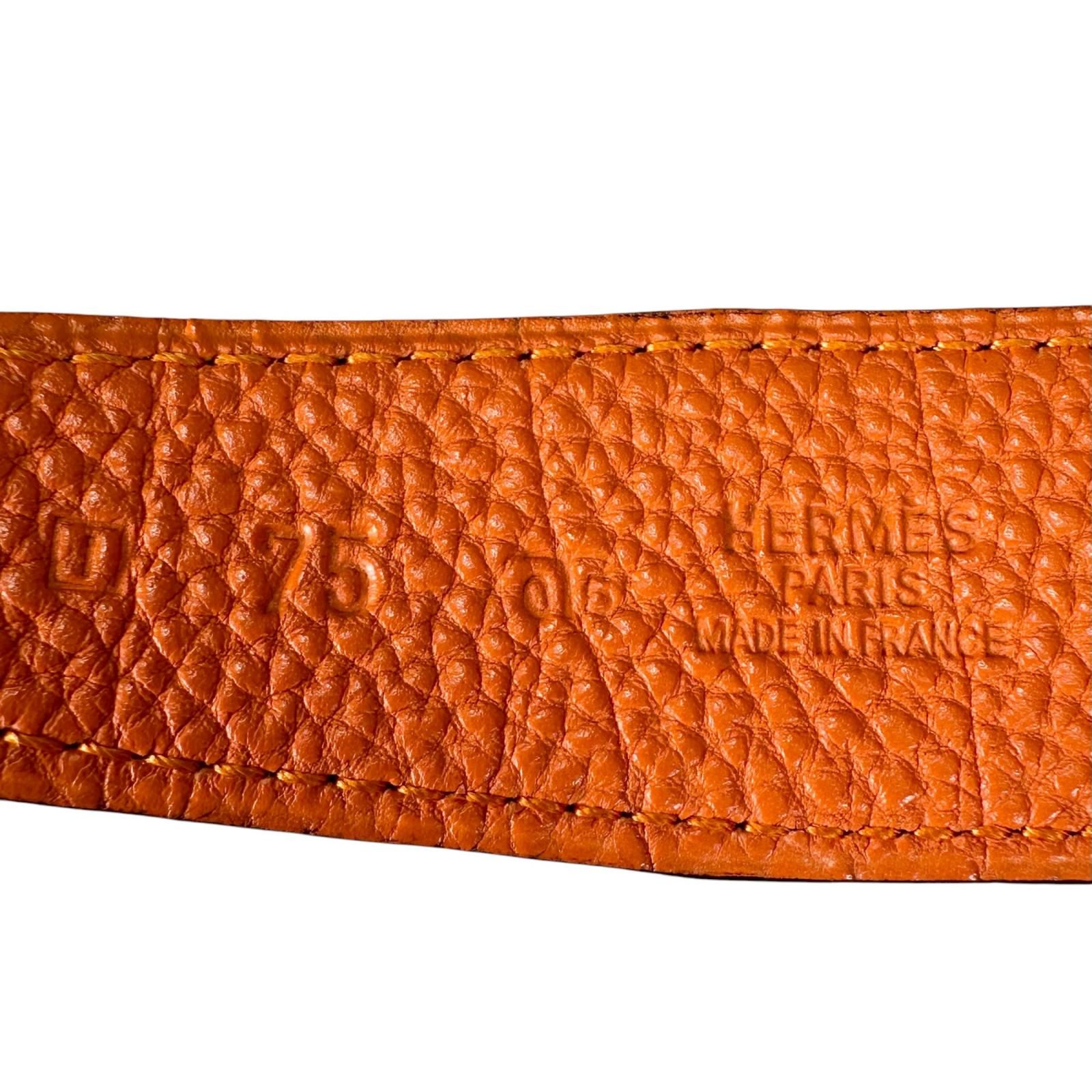 HERMES エルメス Hベルト ラッキーメタル ベルト レザー ダーク